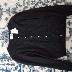 J Jill black button up sweater